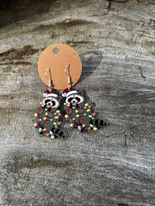 Christmas Raccoon Dangly Earrings