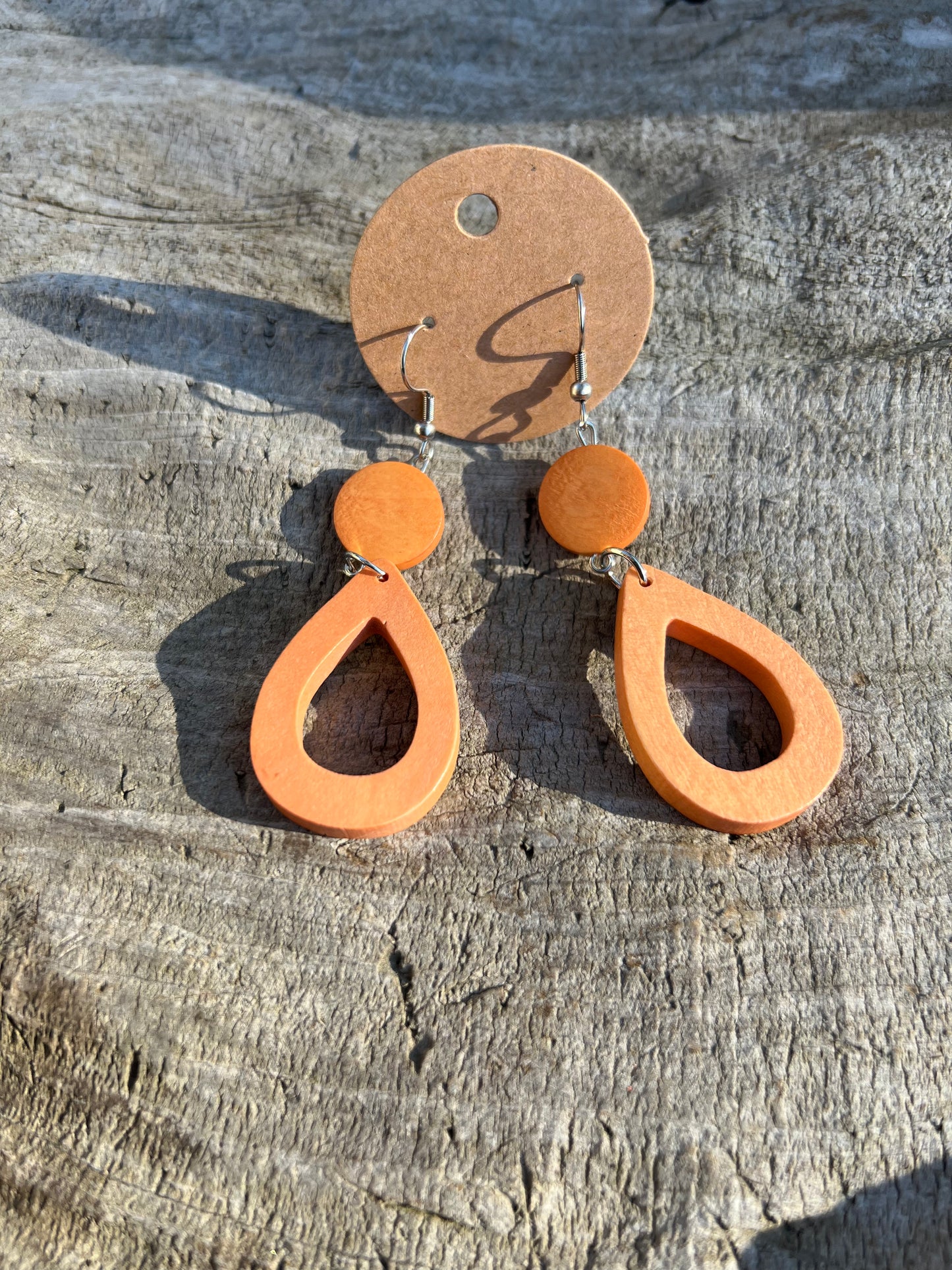 Wooden Dangly Earrings