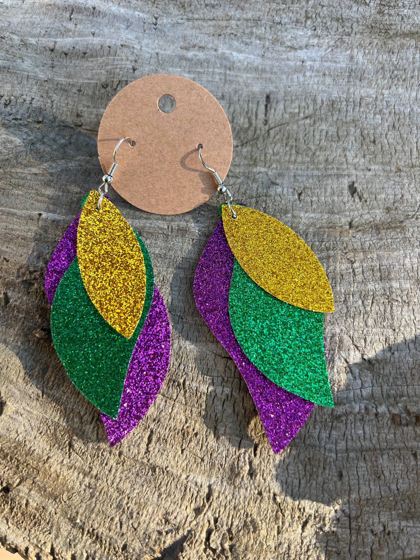 Mardi Gras Dangly Earrings