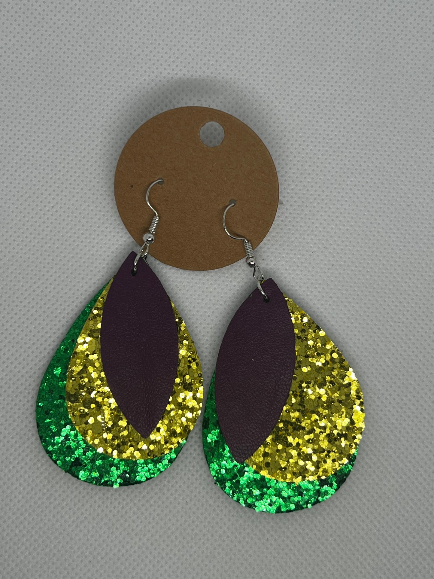 Mardi Gras Dangly Earrings