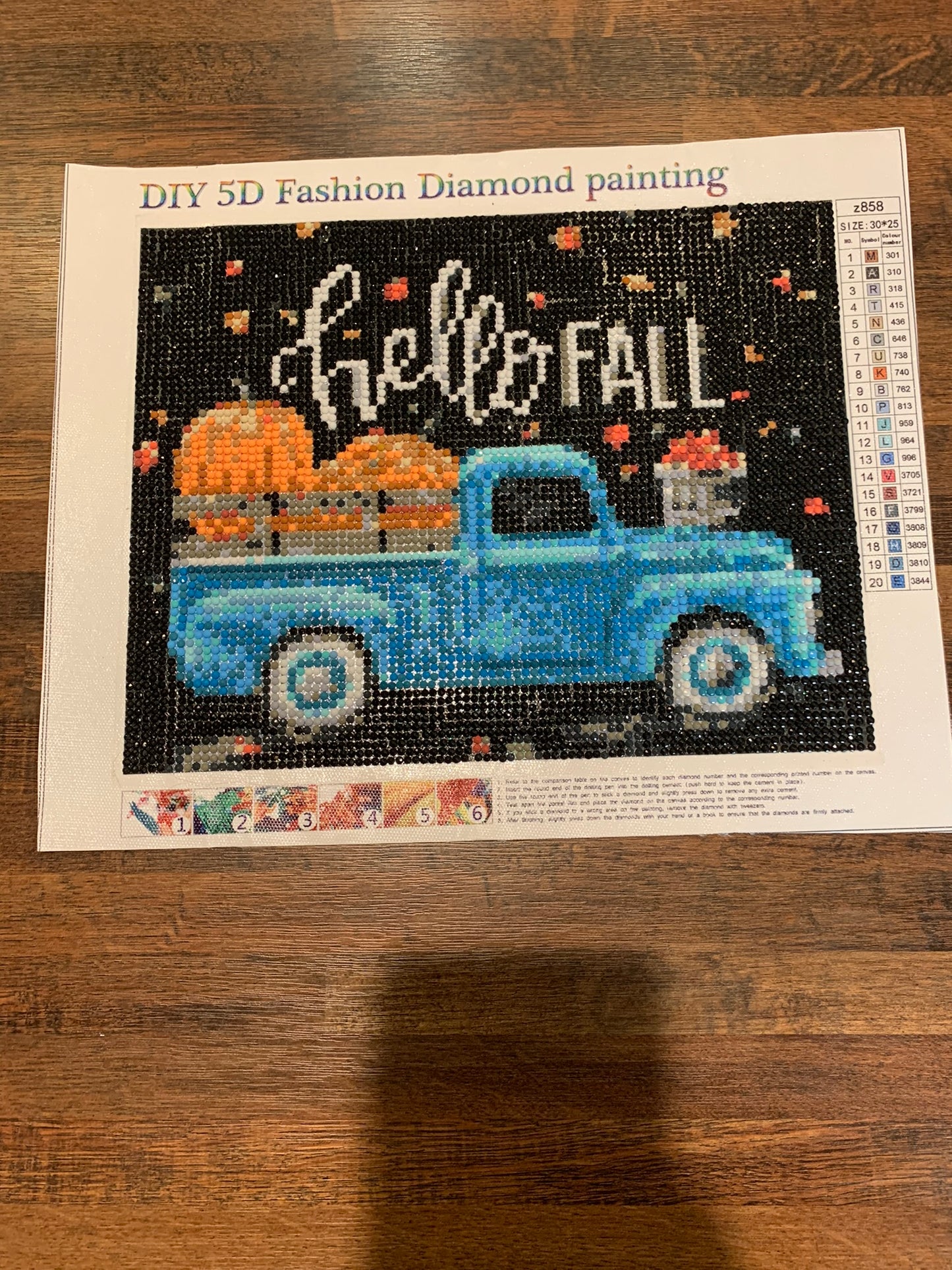 Hello Fall Truck 5D Diamond Painting (completed)