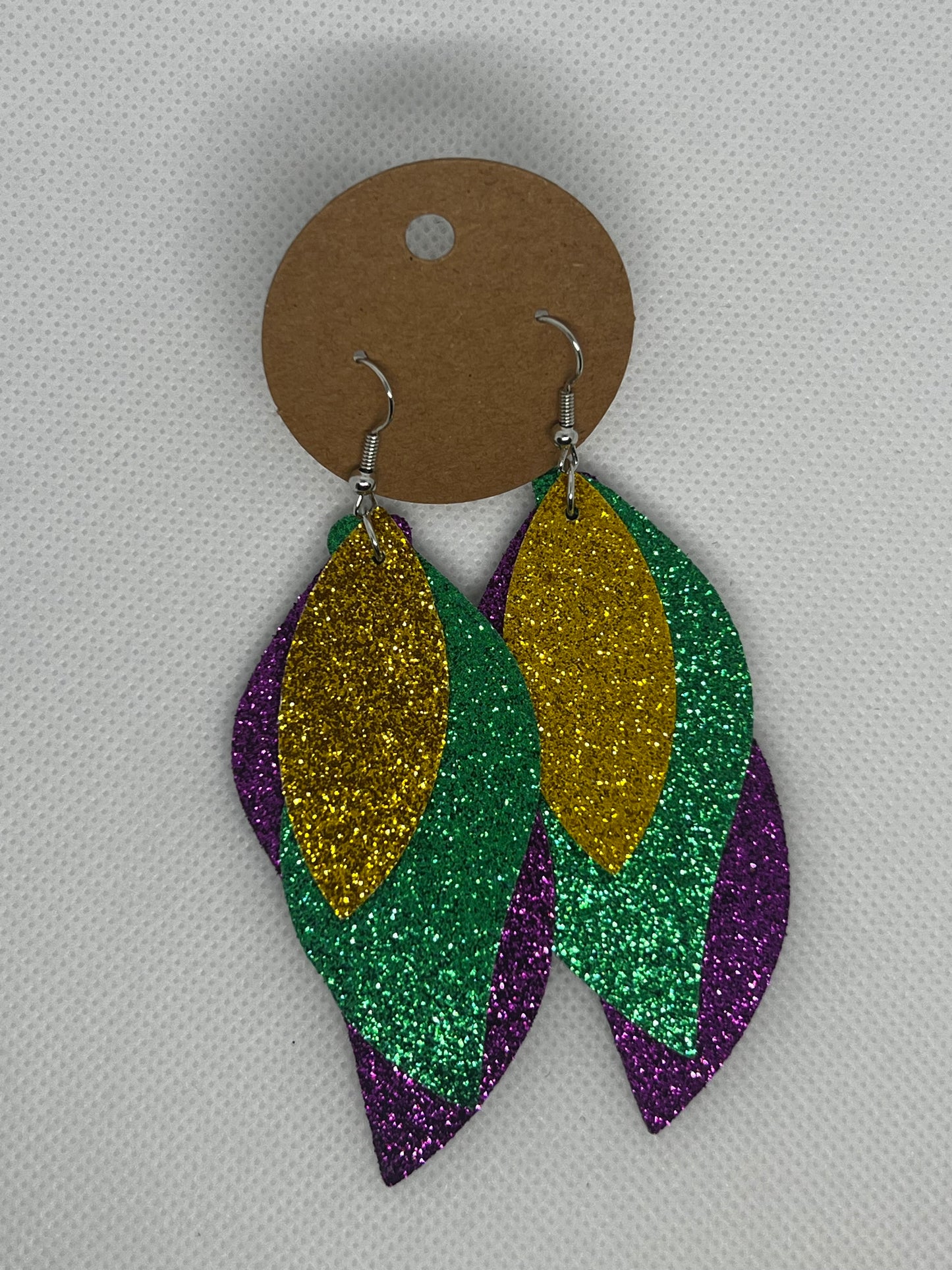 Mardi Gras Dangly Earrings