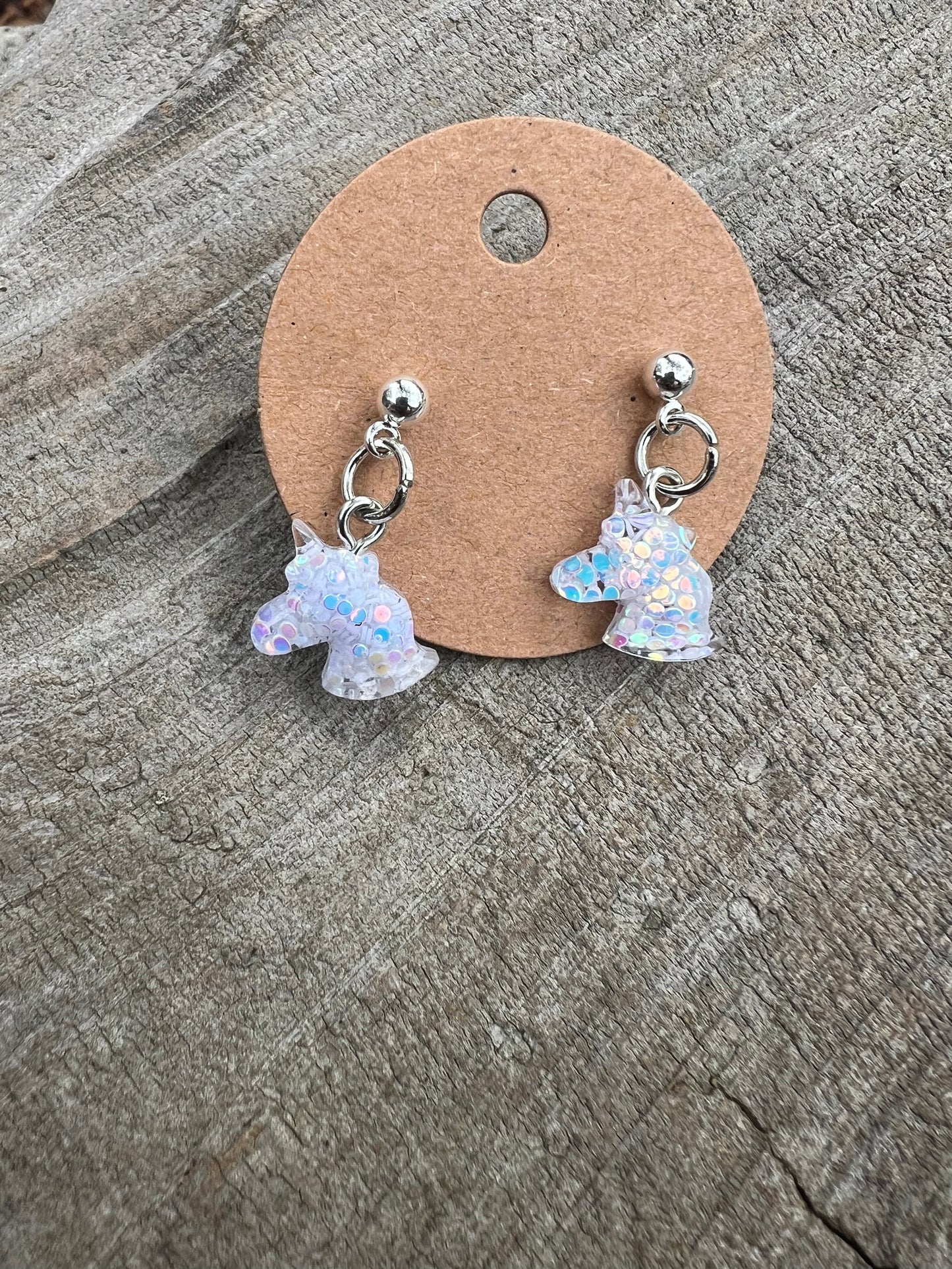 Small Dangly Unicorn Earrings