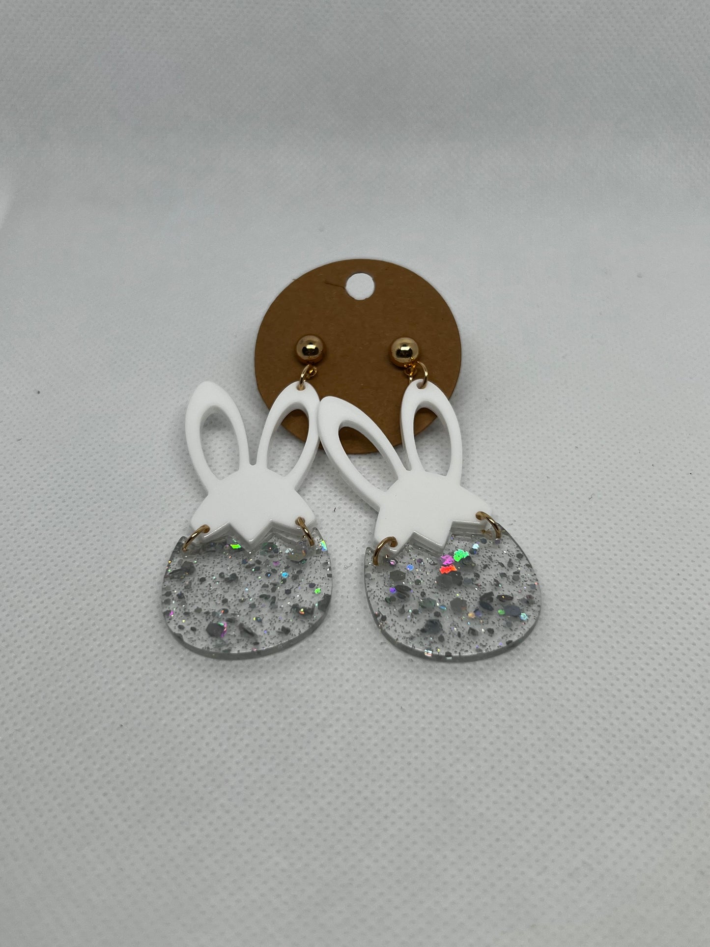 Easter Bunny and Egg Dangly Studs