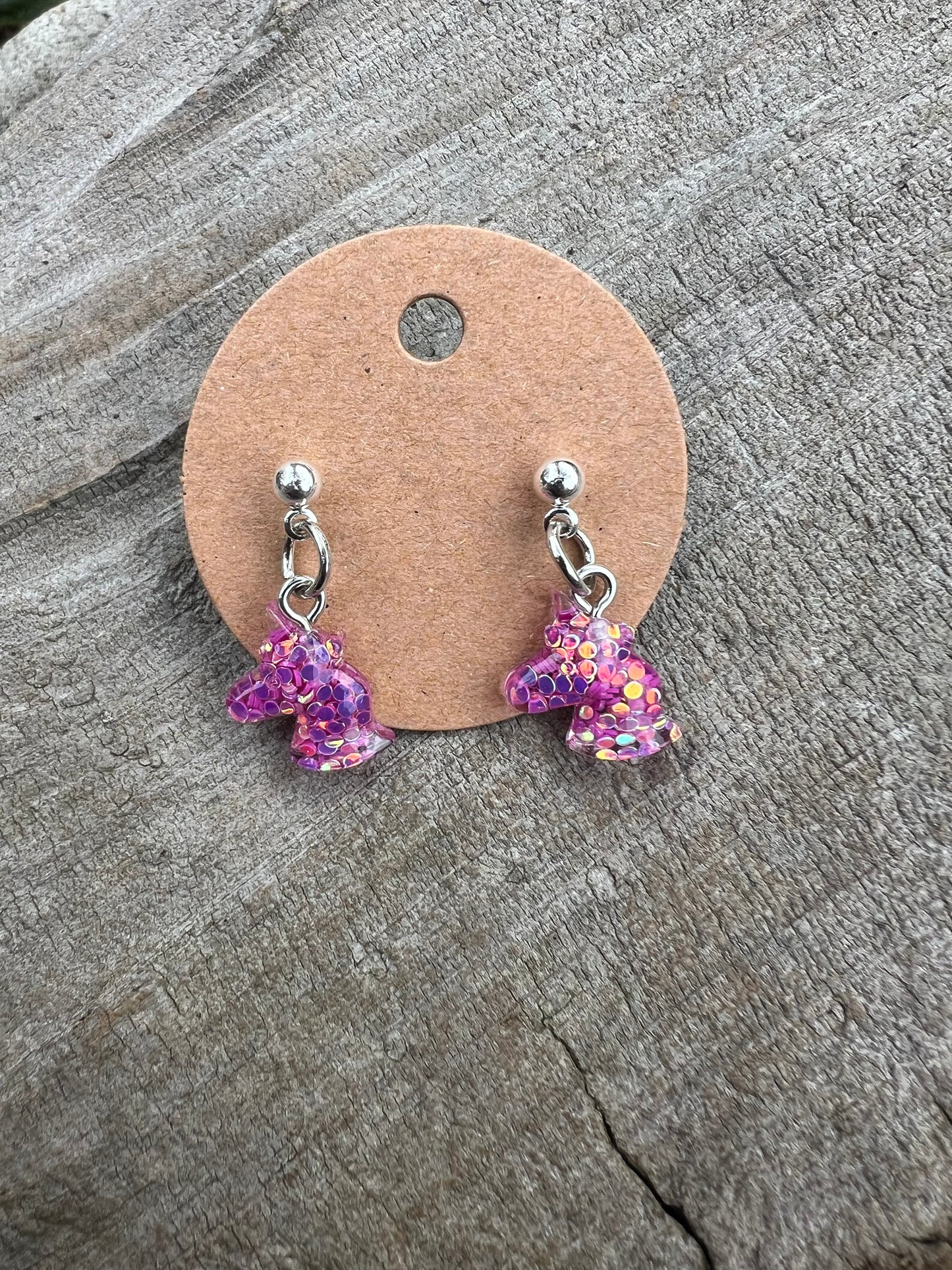 Small Dangly Unicorn Earrings