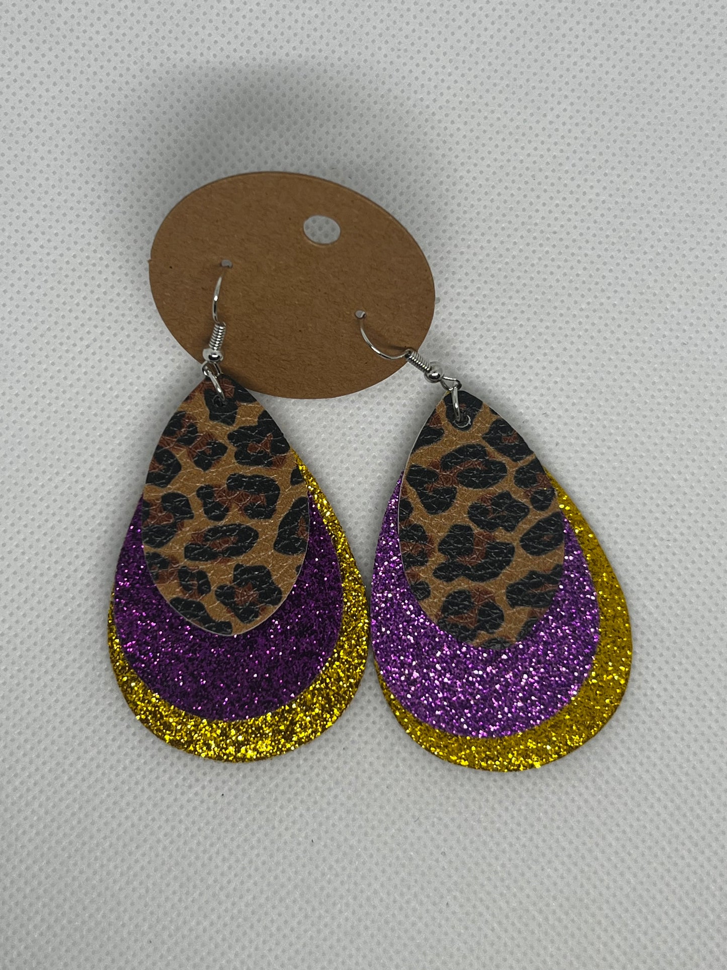 Mardi Gras Dangly Earrings