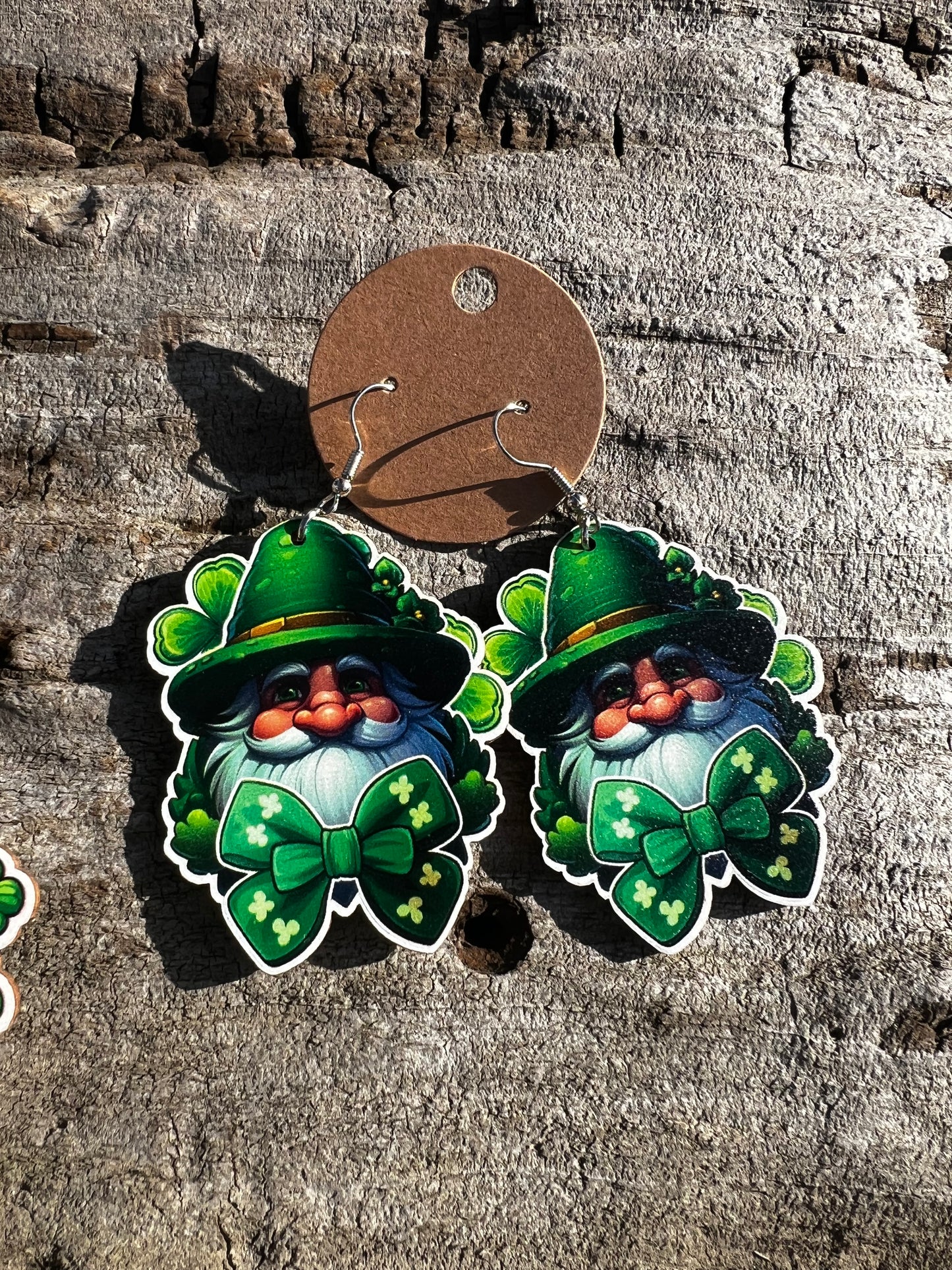 St. Patrick’s Wooden Dangly Earrings