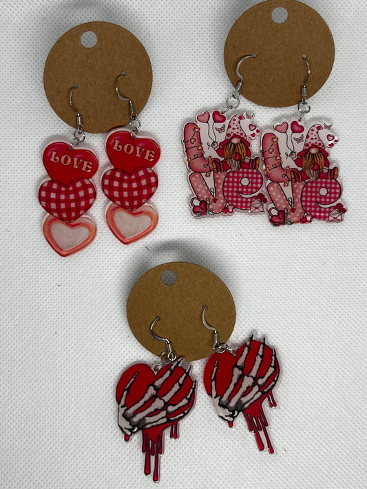 Valentine’s Dangly Earrings