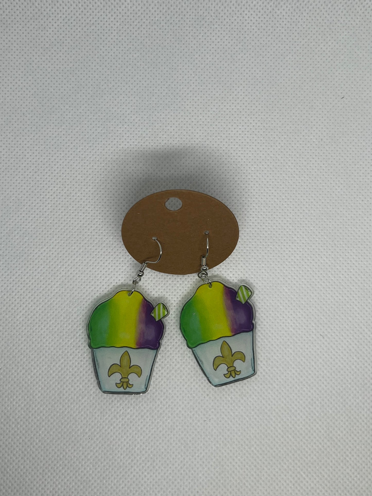 Mardi Gras Dangly Earrings