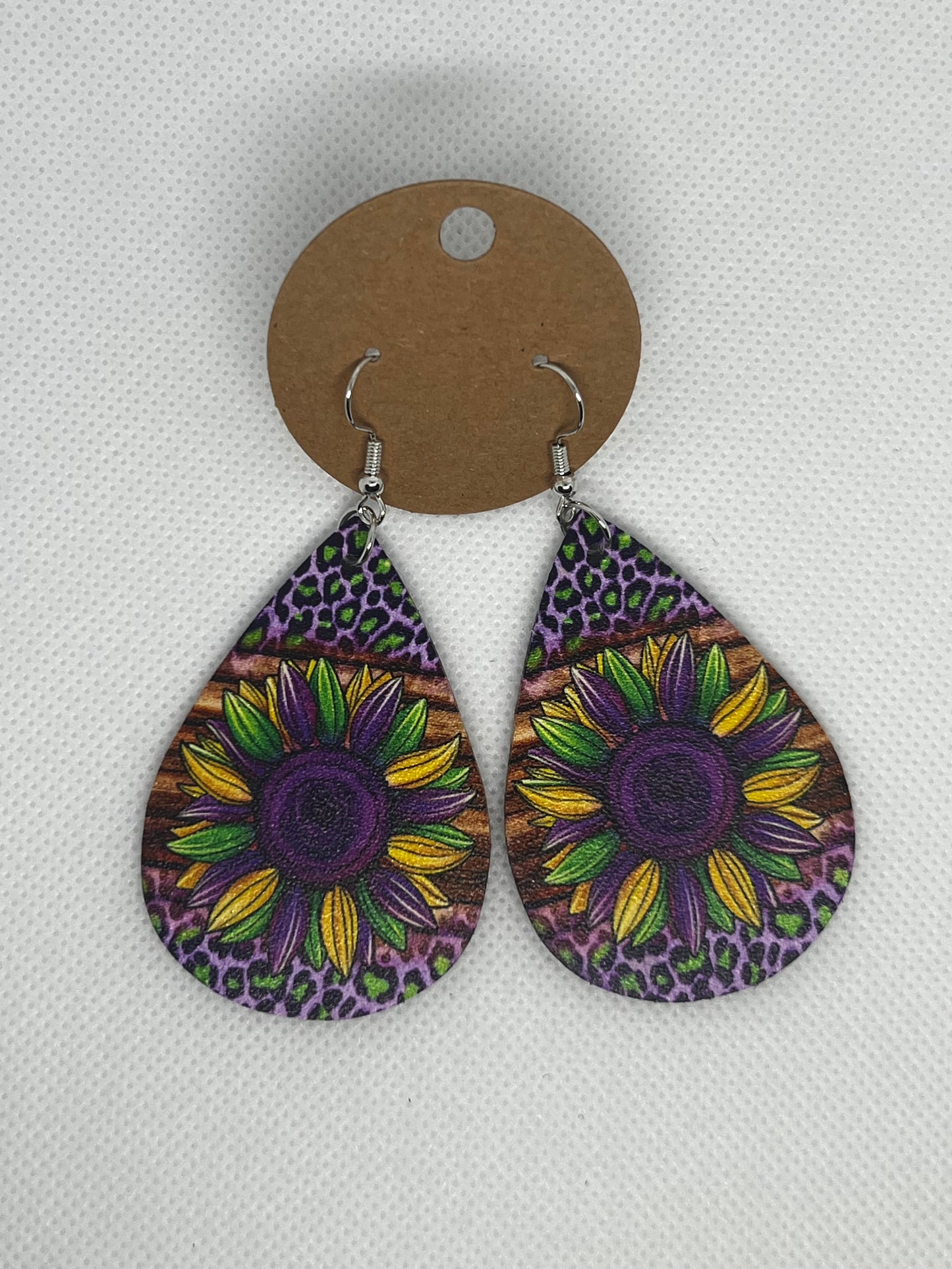 Mardi Gras Dangly Earrings