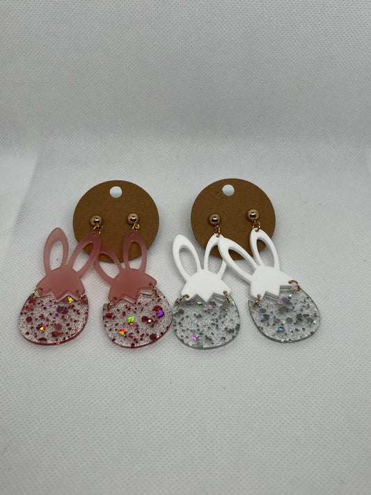 Easter Bunny and Egg Dangly Studs