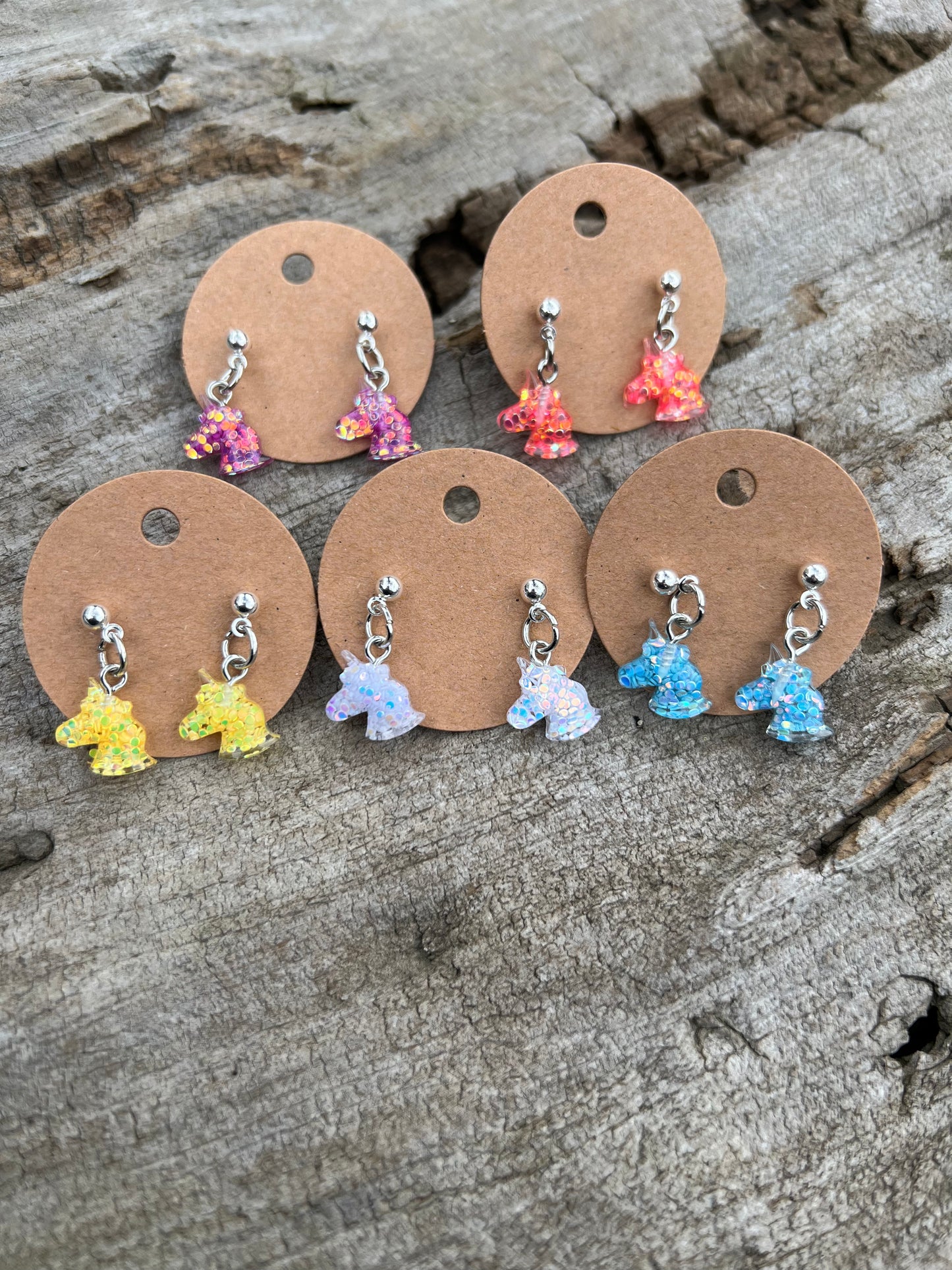 Small Dangly Unicorn Earrings