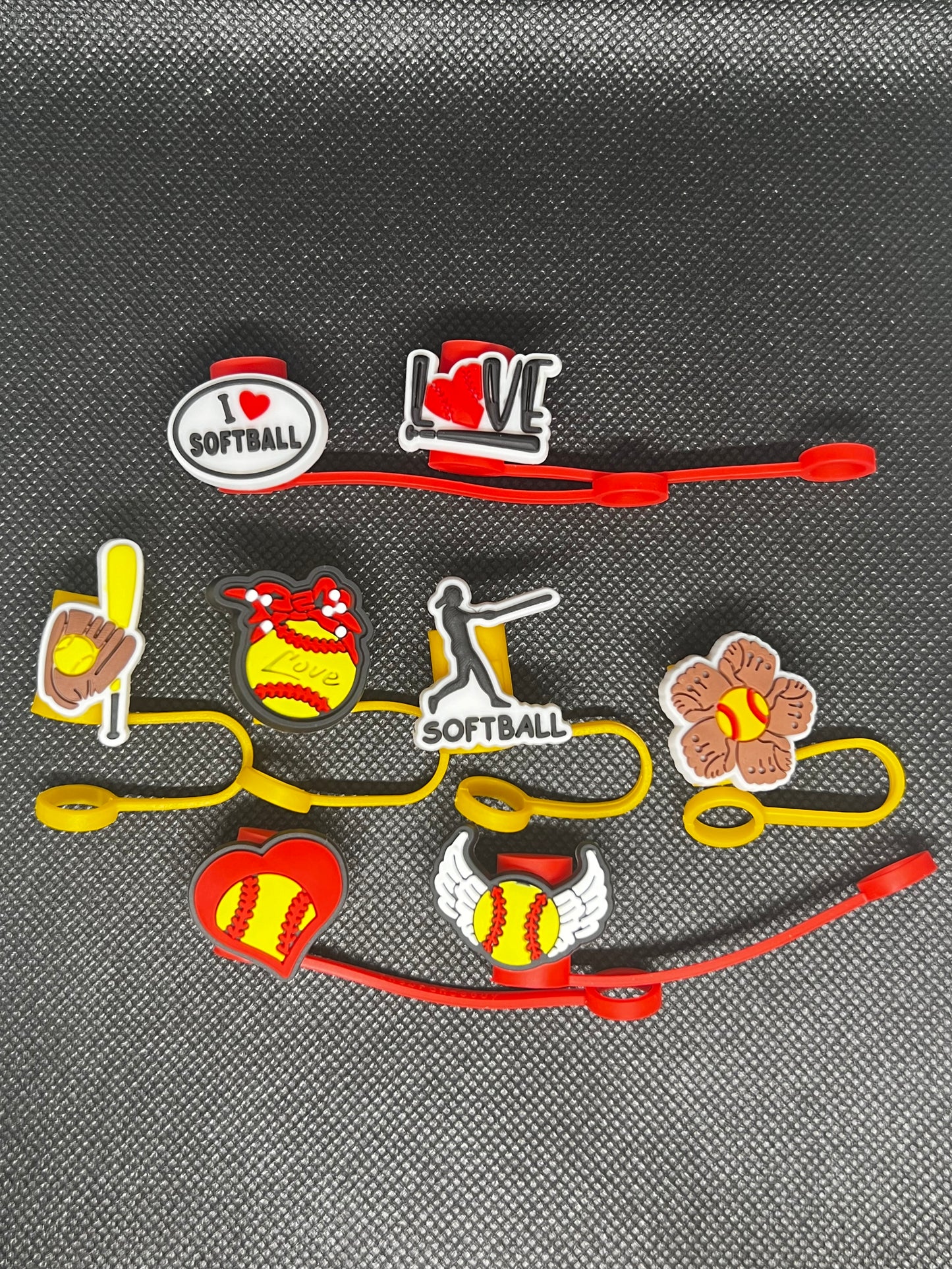 Softball Straw Toppers