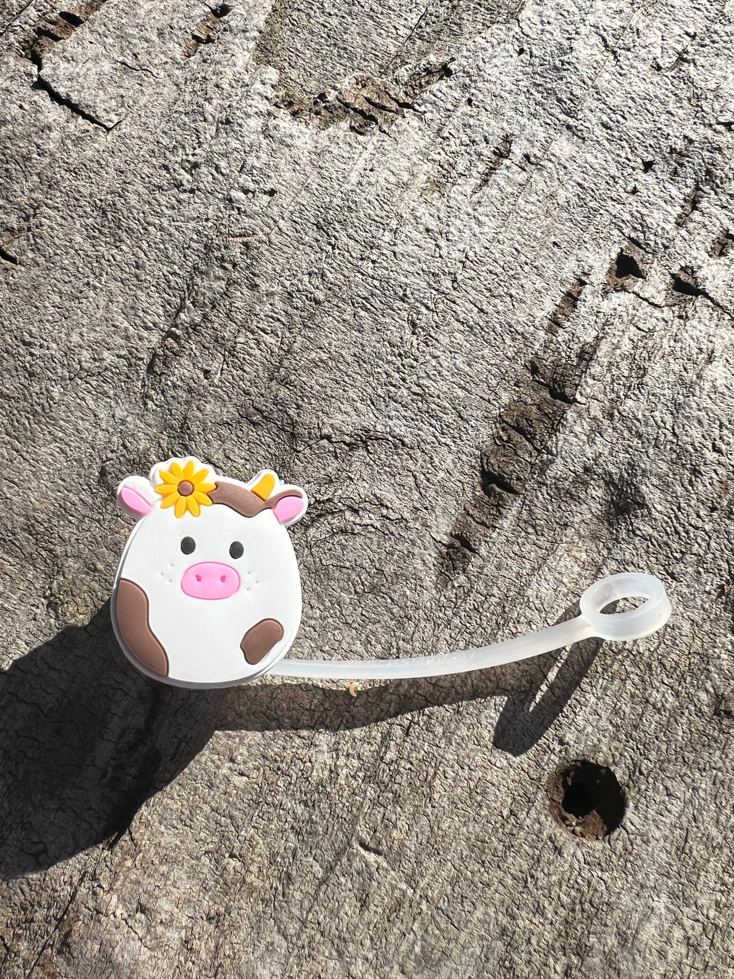 Fluffy Cow Straw Toppers