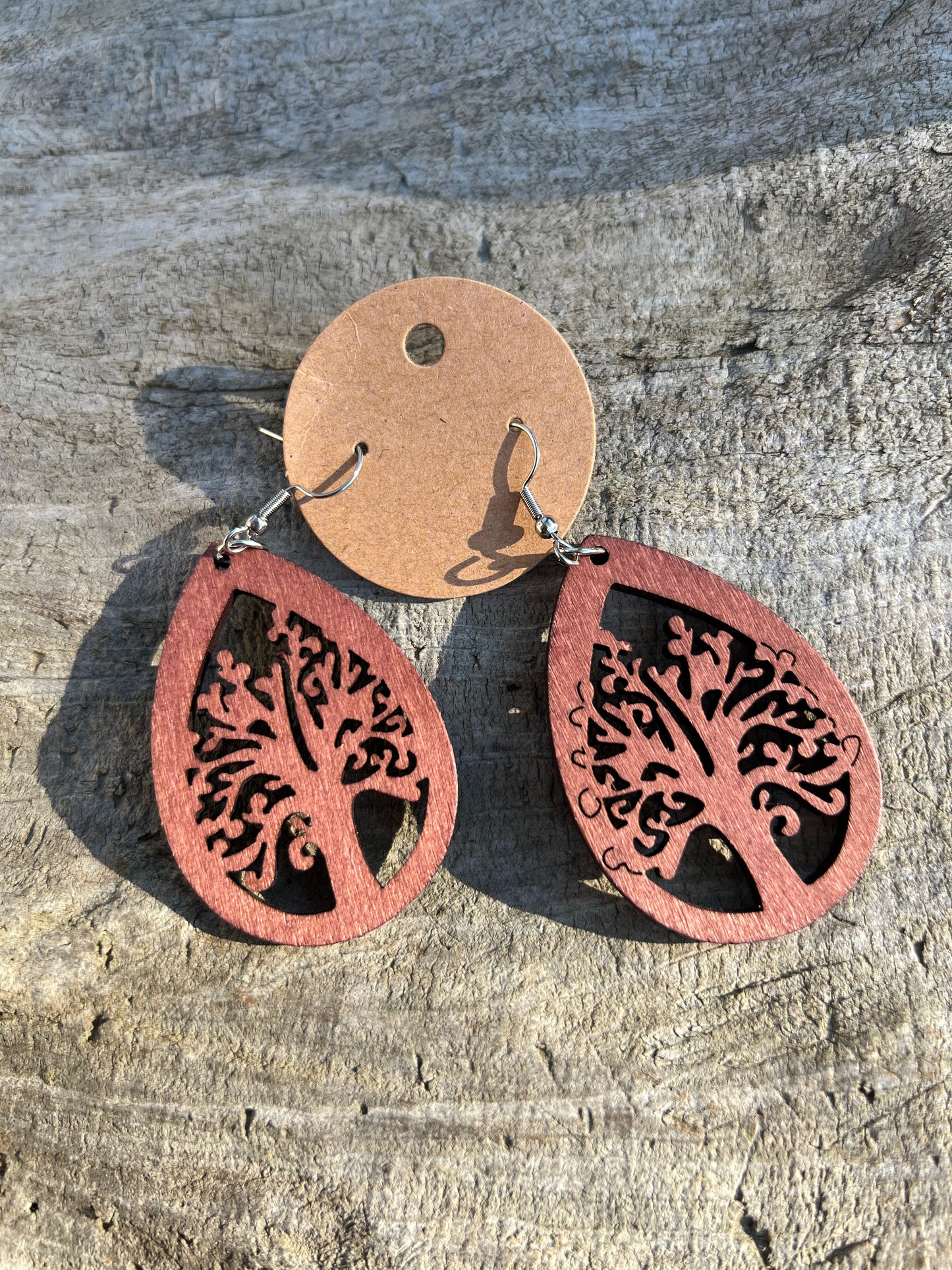 Wooden Dangly Earrings