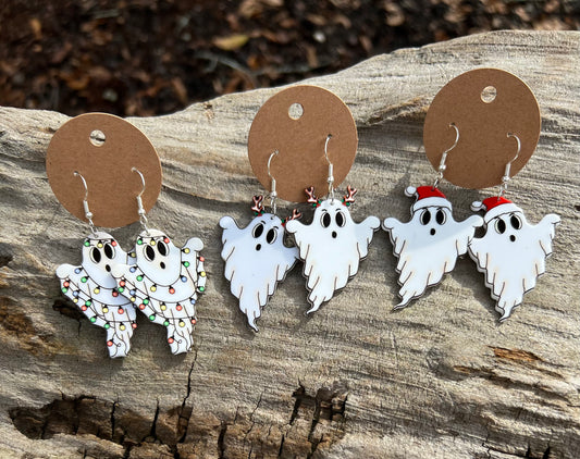 Christmas Ghost Dangly Earrings