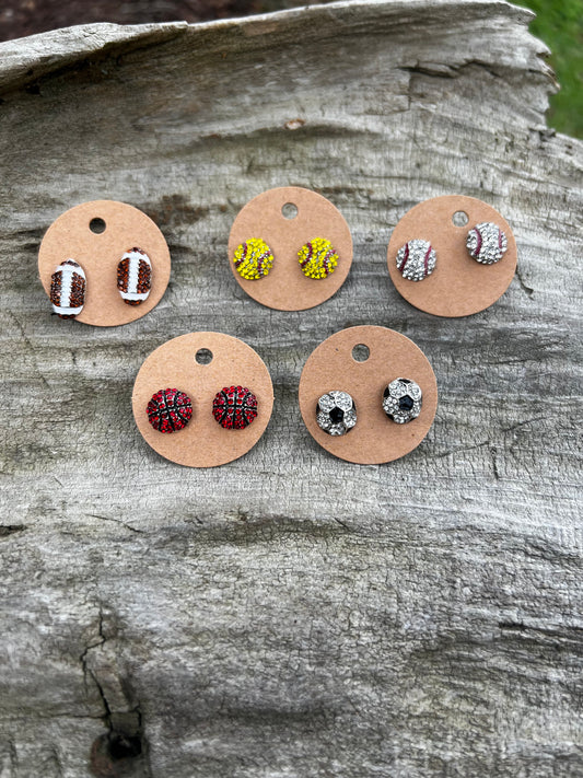 Sparkly Sports Stud Earrings