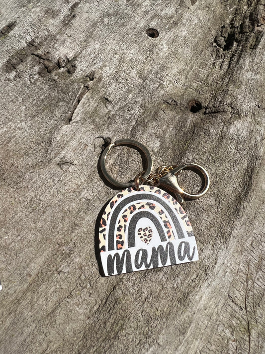 Mama Rainbow Keychain