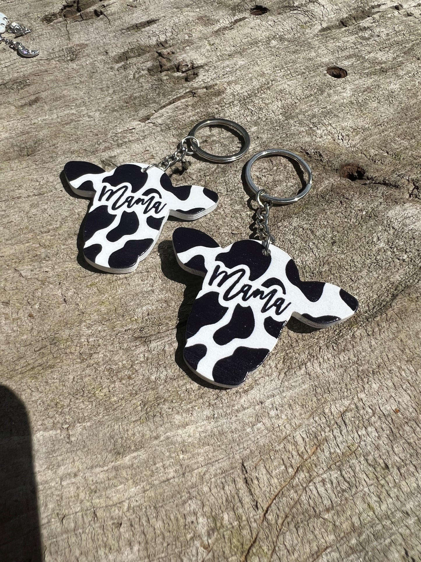 MAMA cow keychain