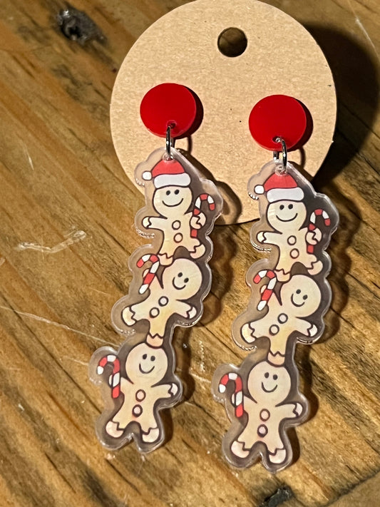 Gingerbread Dangly Stud Earrings