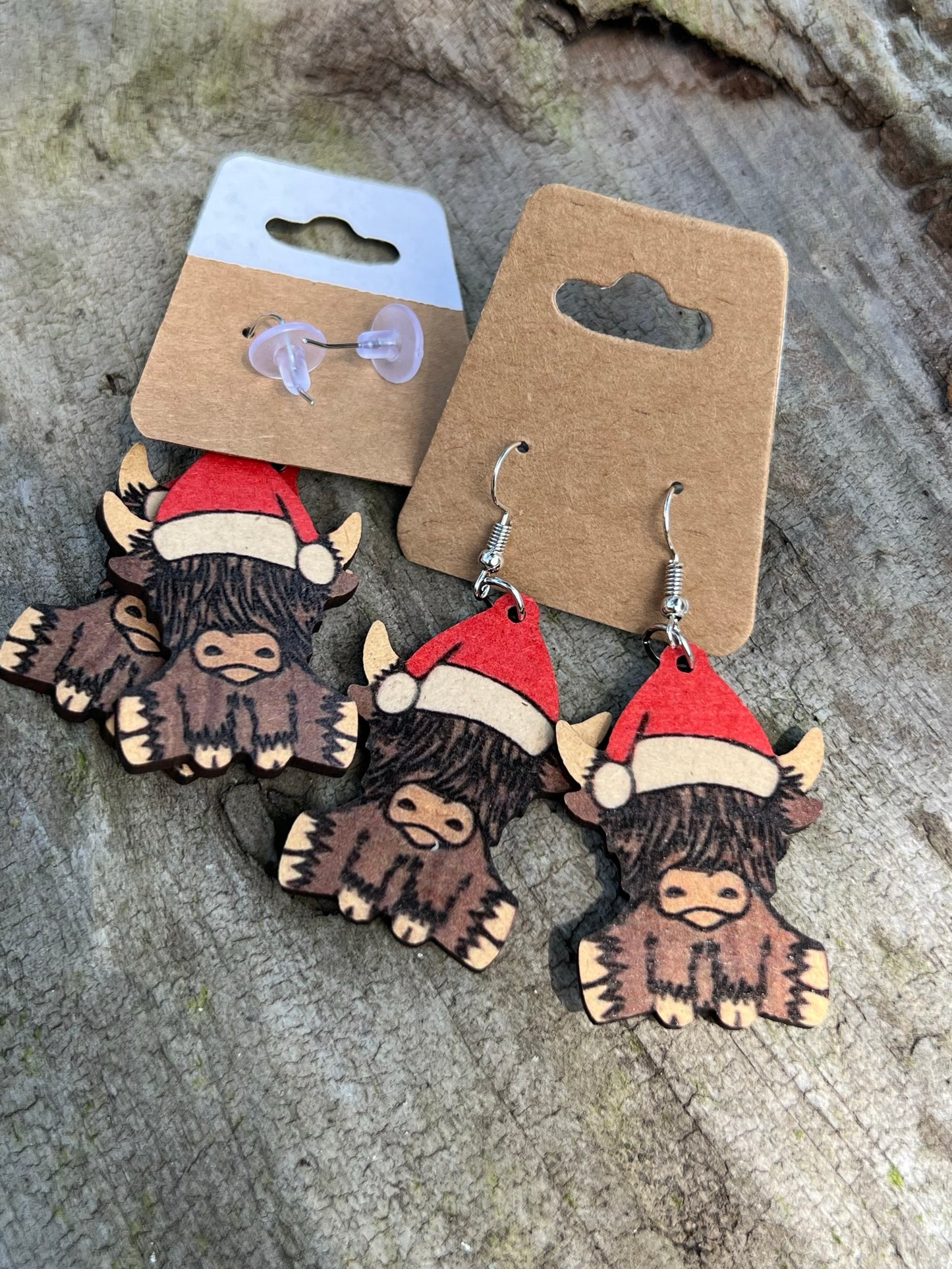 Dangly Christmas Cow Earrings