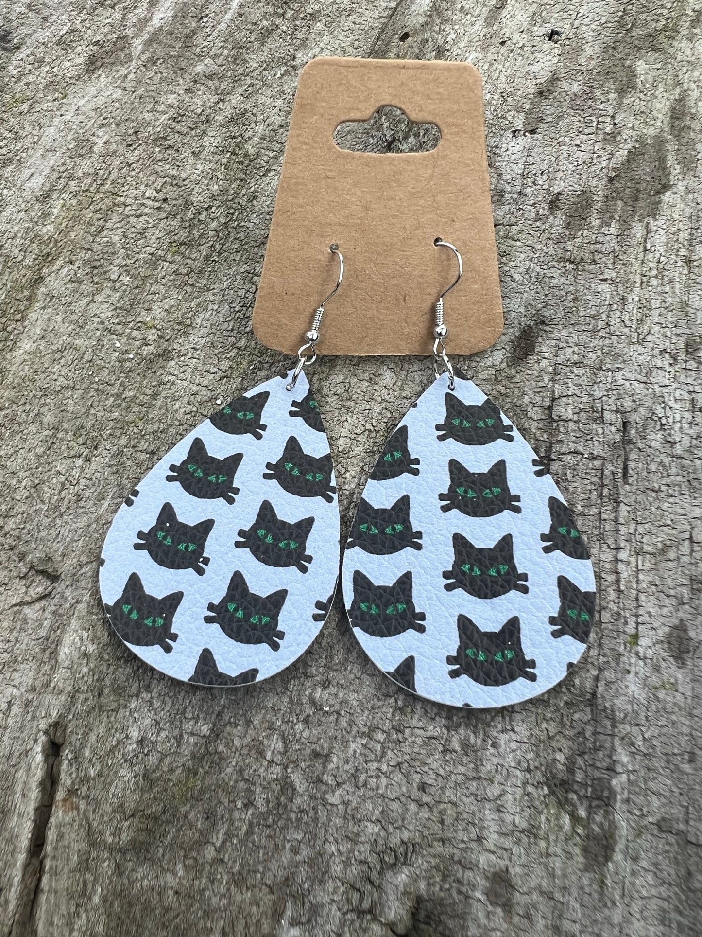 Faux Leather Halloween Dangly Earrings