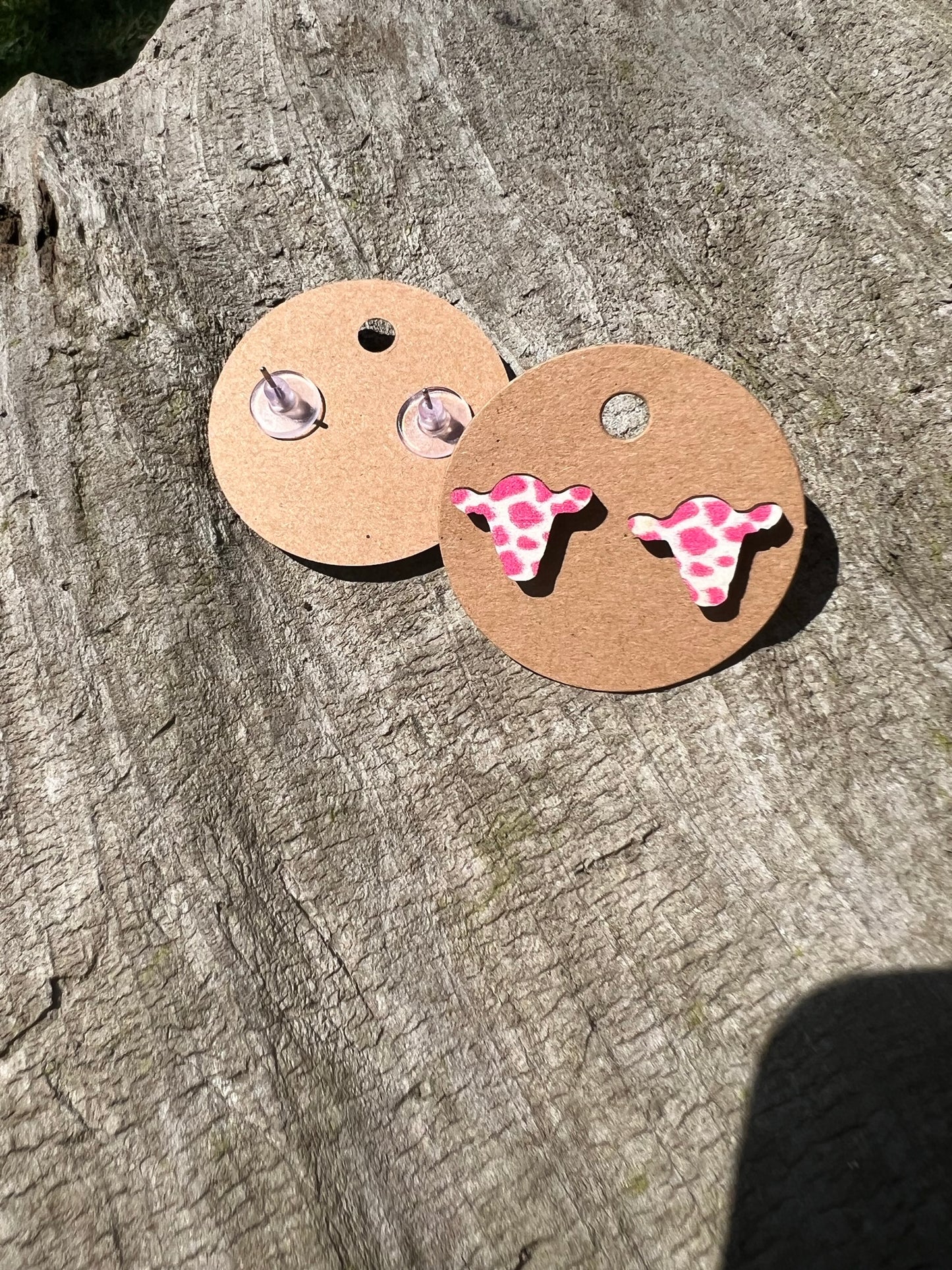 Cow Print  Cow Head Earrings