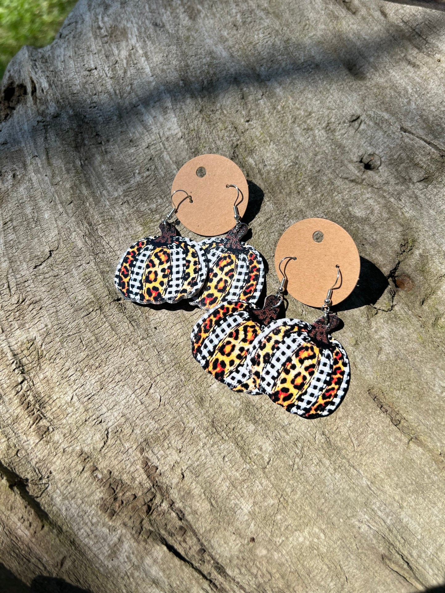 Faux Leather Fall Pumpkin Earrings