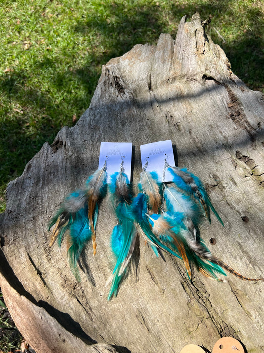 Boho Dangly Feather Earrings