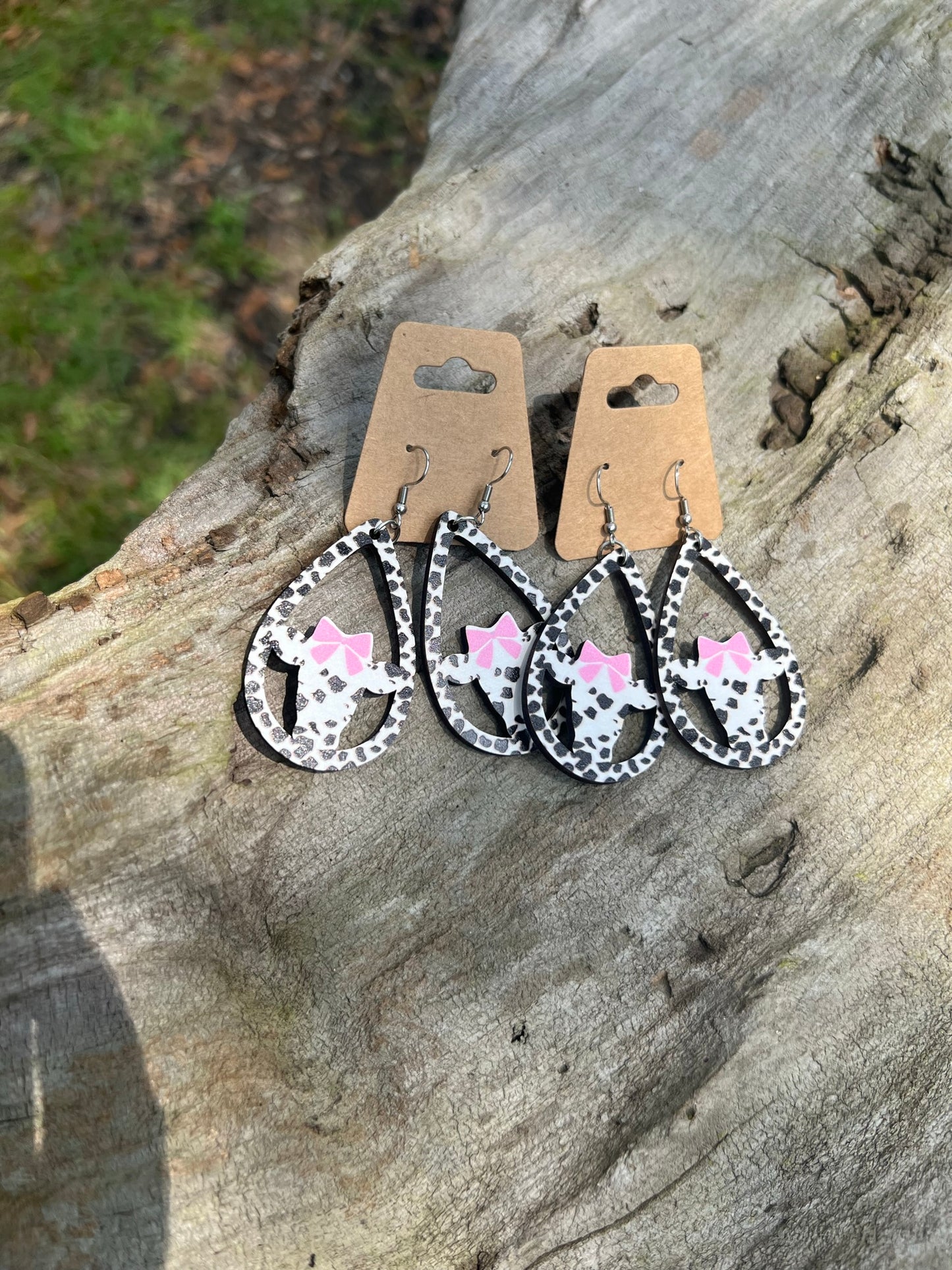 Cow Dangly Earrings