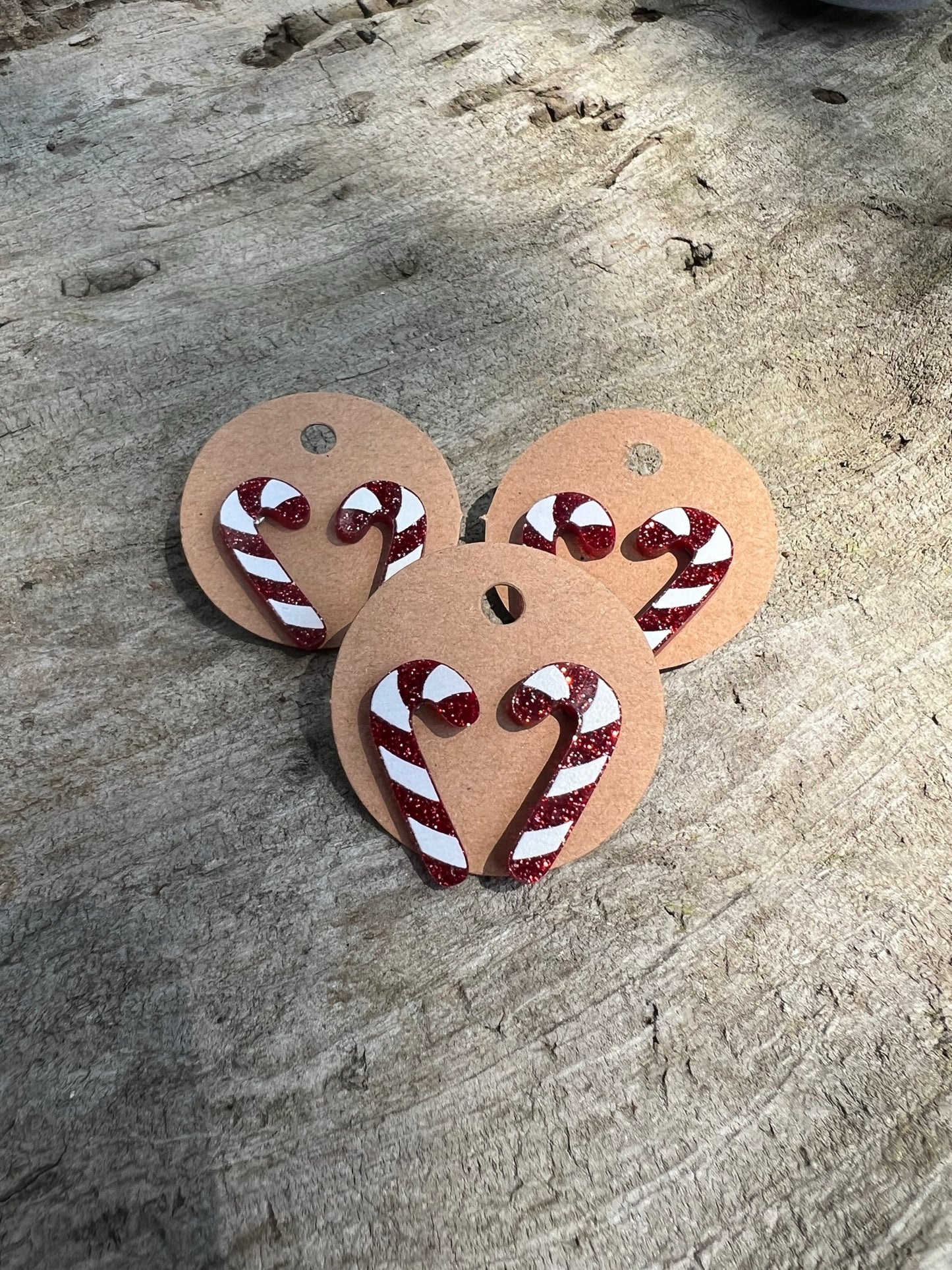 Candy Cane Christmas Stud Earrings