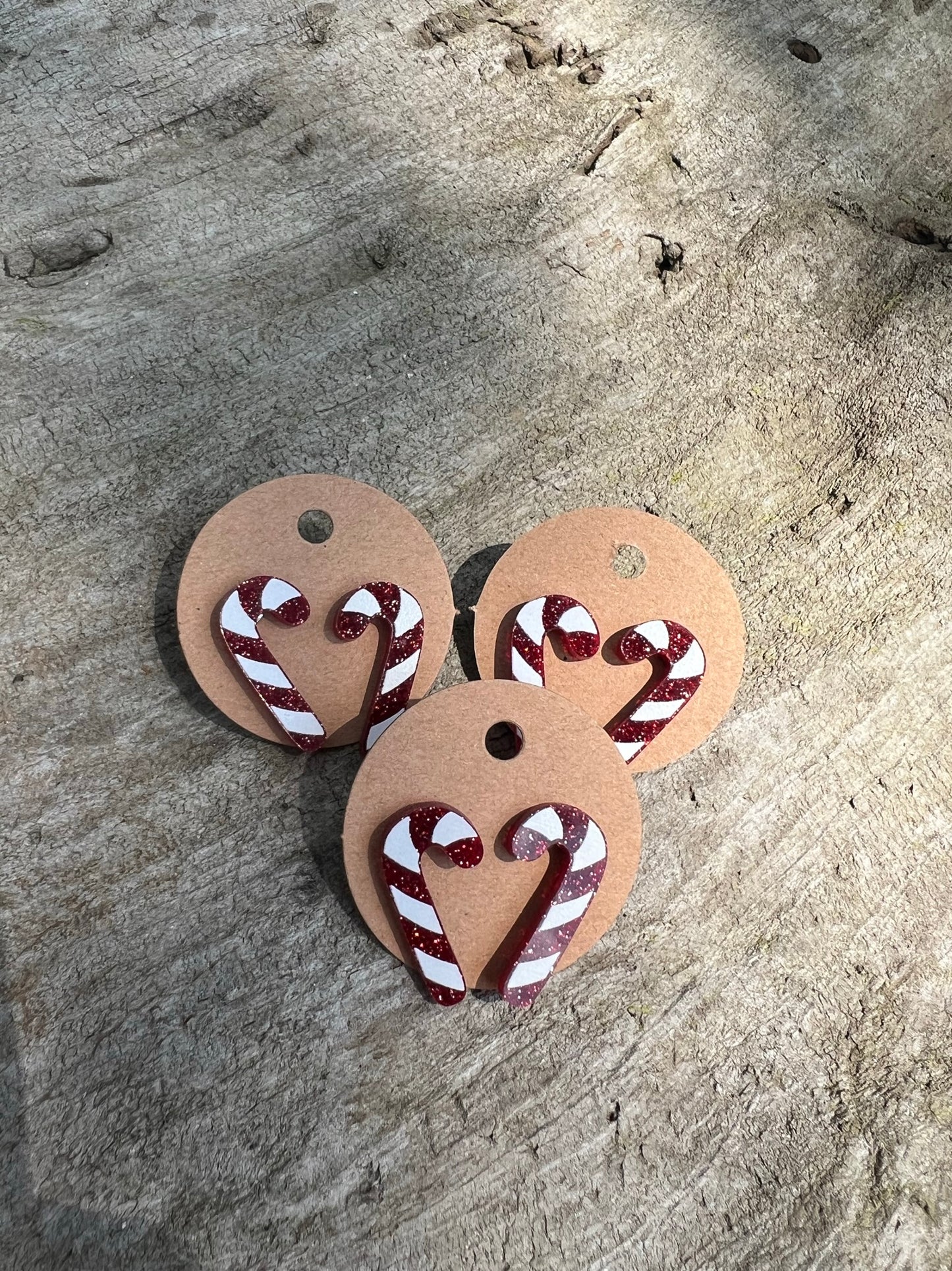 Candy Cane Christmas Stud Earrings