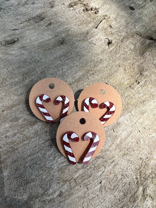 Candy Cane Christmas Stud Earrings