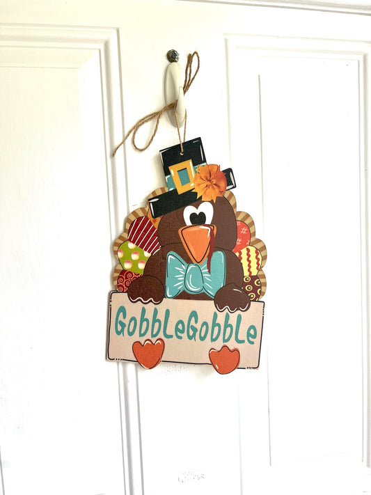 Gobble Gobble Turkey Door Hanger