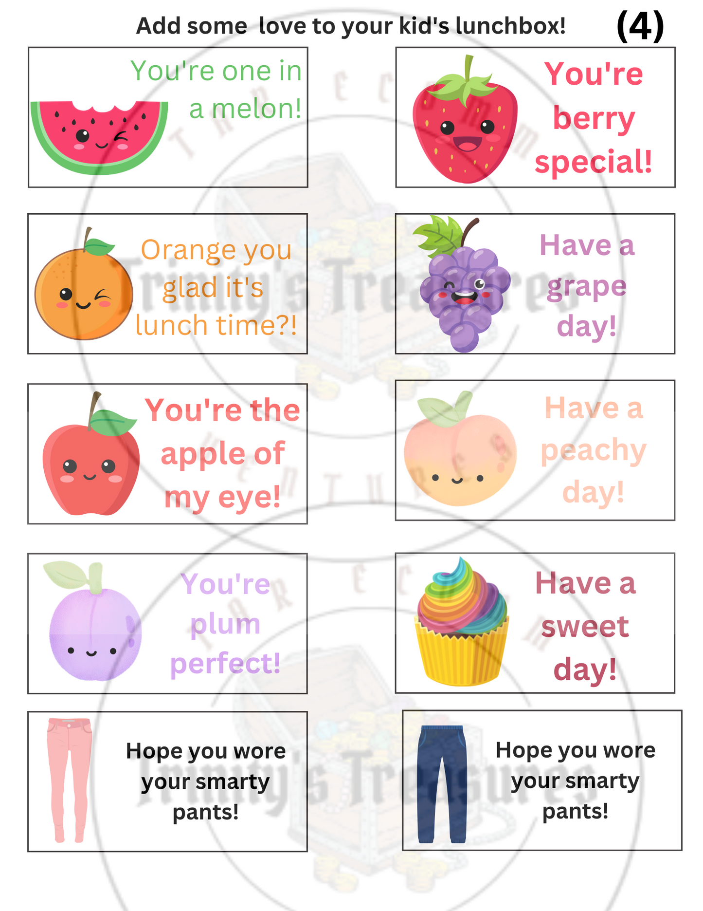 Printable Lunch Box Notes