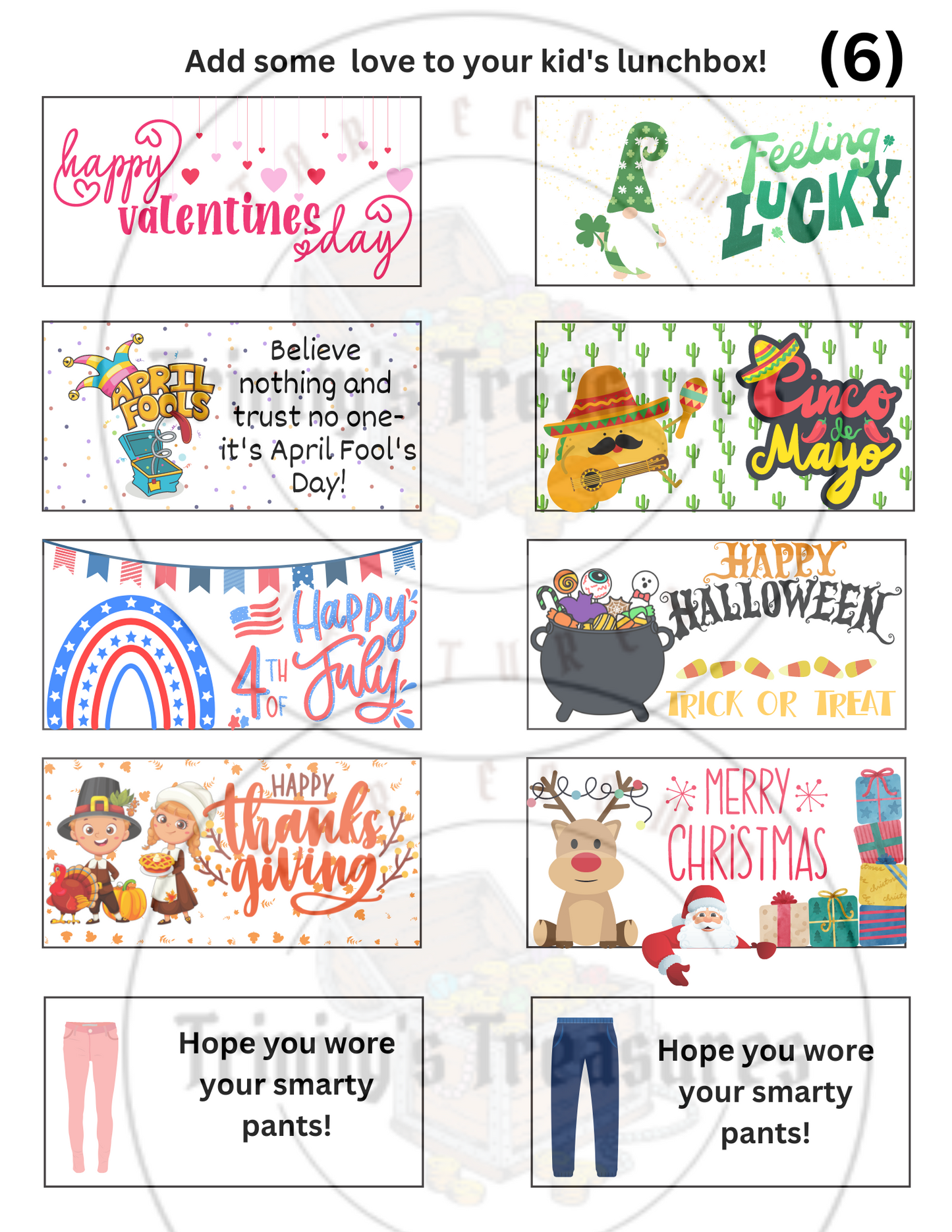 Printable Lunch Box Notes