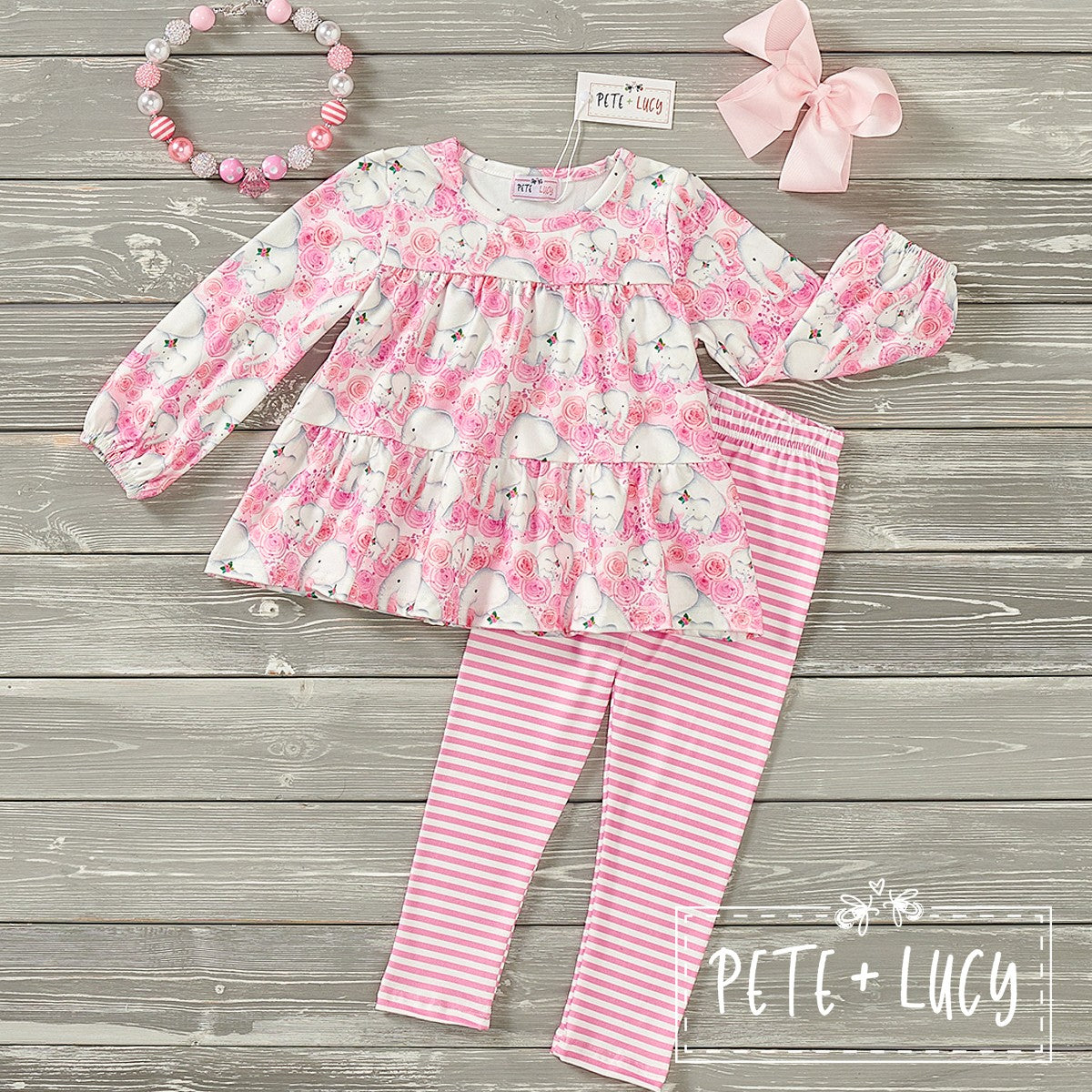 Elephant Rose Long Sleeve Pant Set