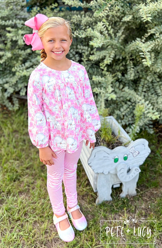 Elephant Rose Long Sleeve Pant Set