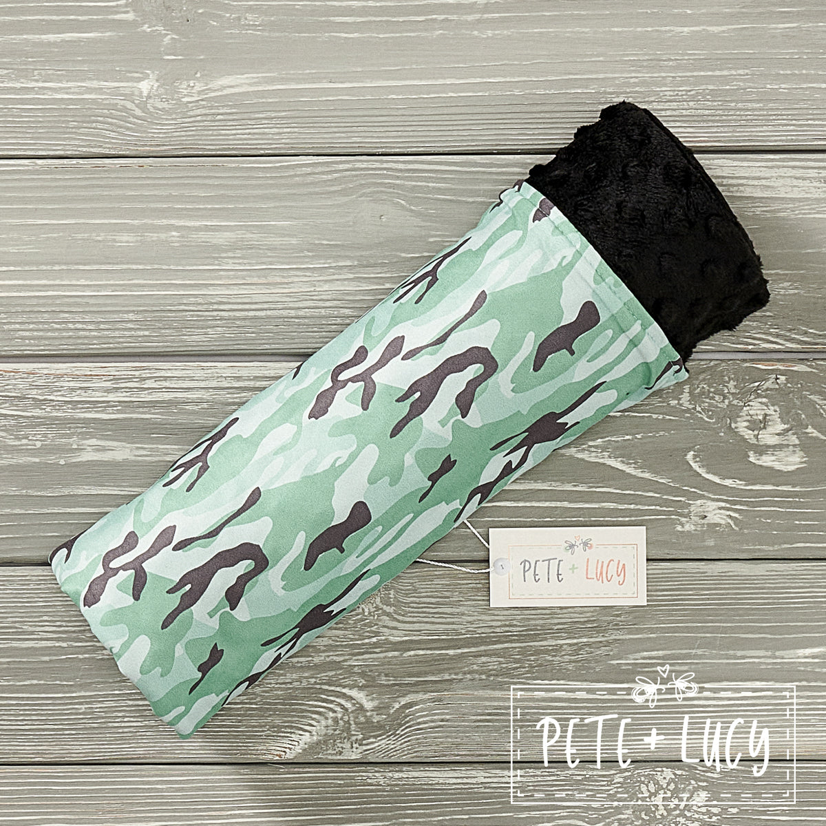 Boys Grey Camo Minky Blanket