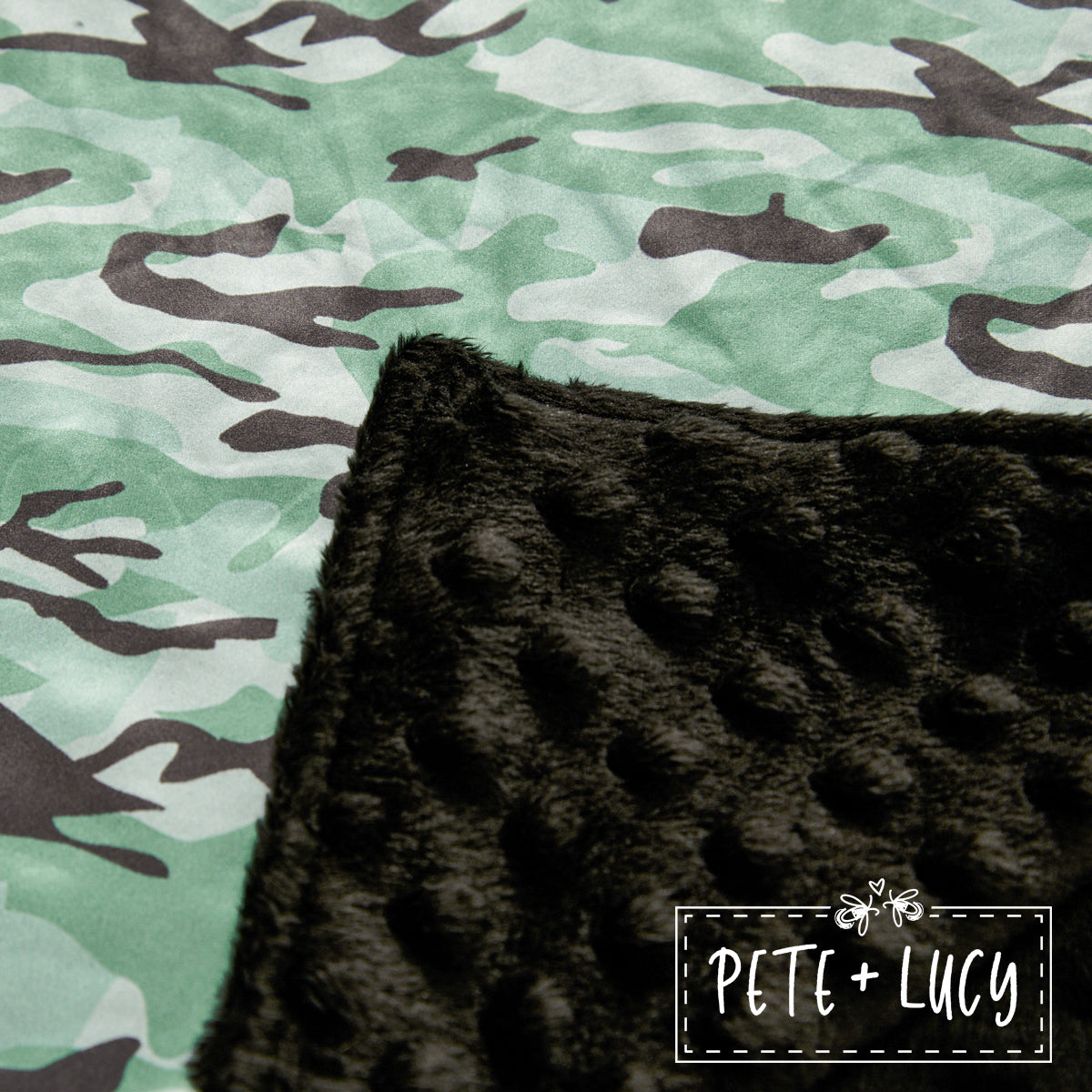 Boys Grey Camo Minky Blanket