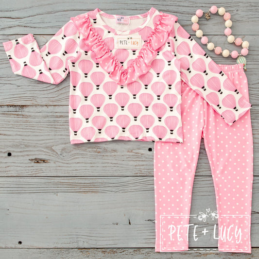 Pink Balloon Long Sleeve Pant Set