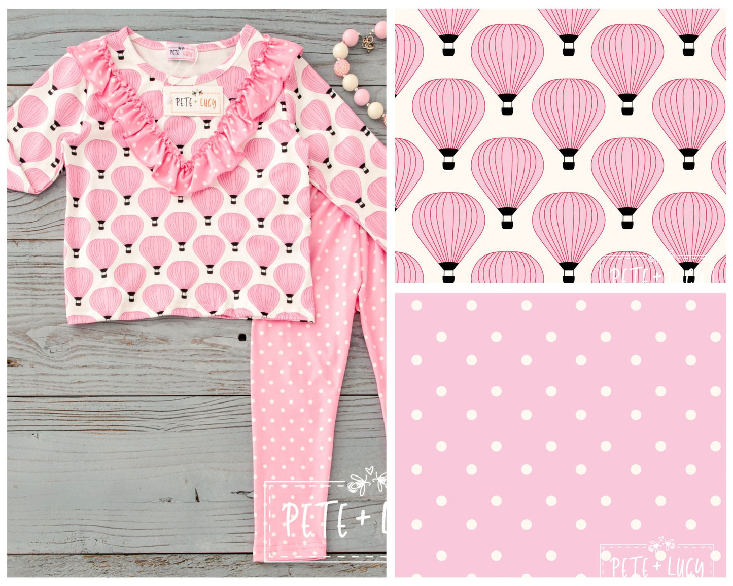 Pink Balloon Long Sleeve Pant Set