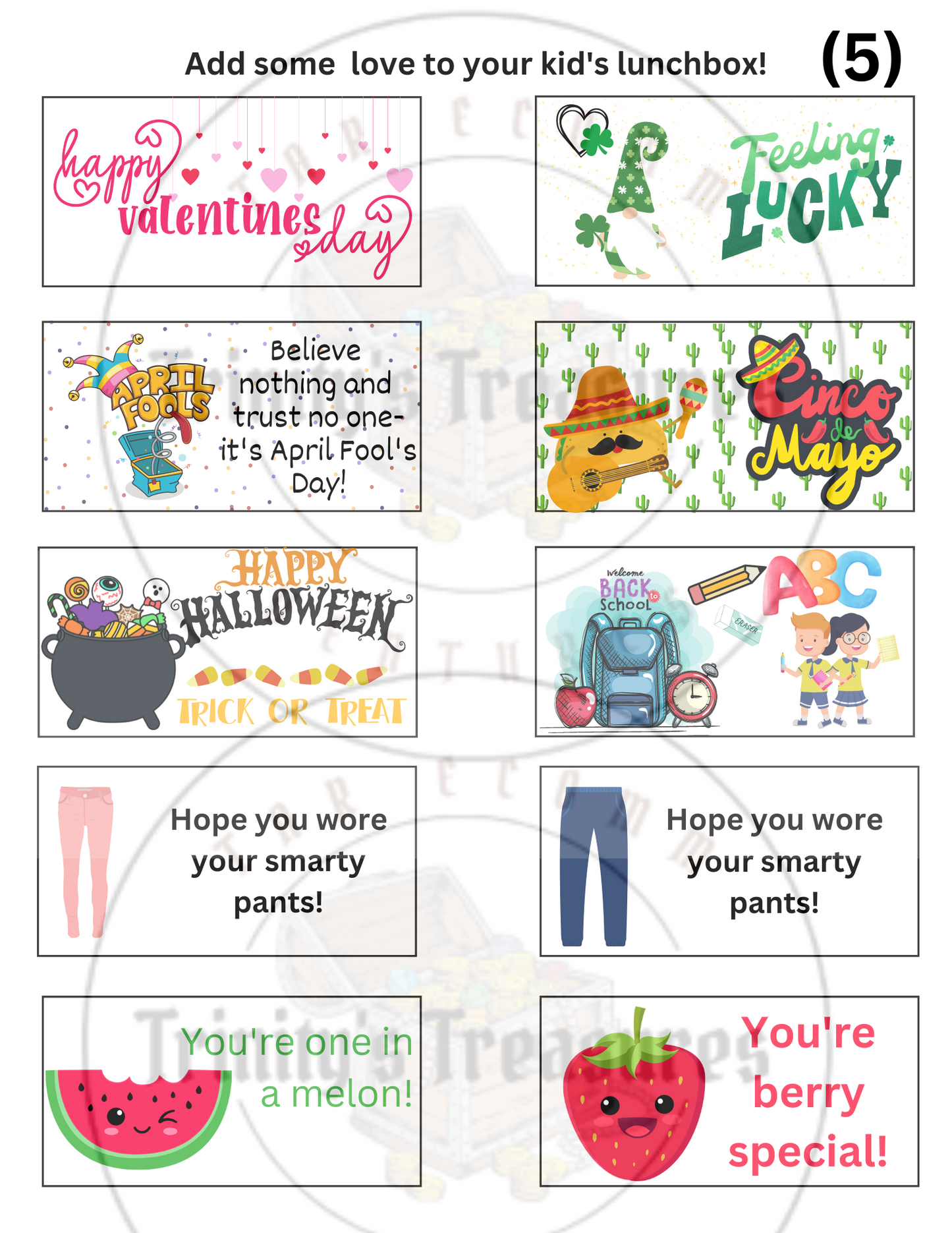 Printable Lunch Box Notes