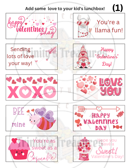 Printable Lunch Box Notes