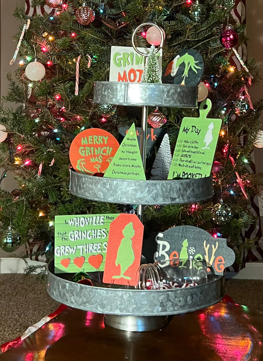 Grinch Tiered Tray Decor