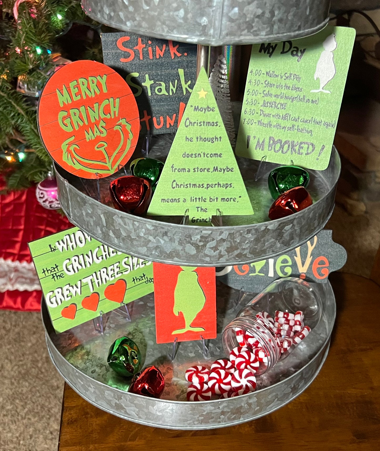 Grinch Tiered Tray Decor