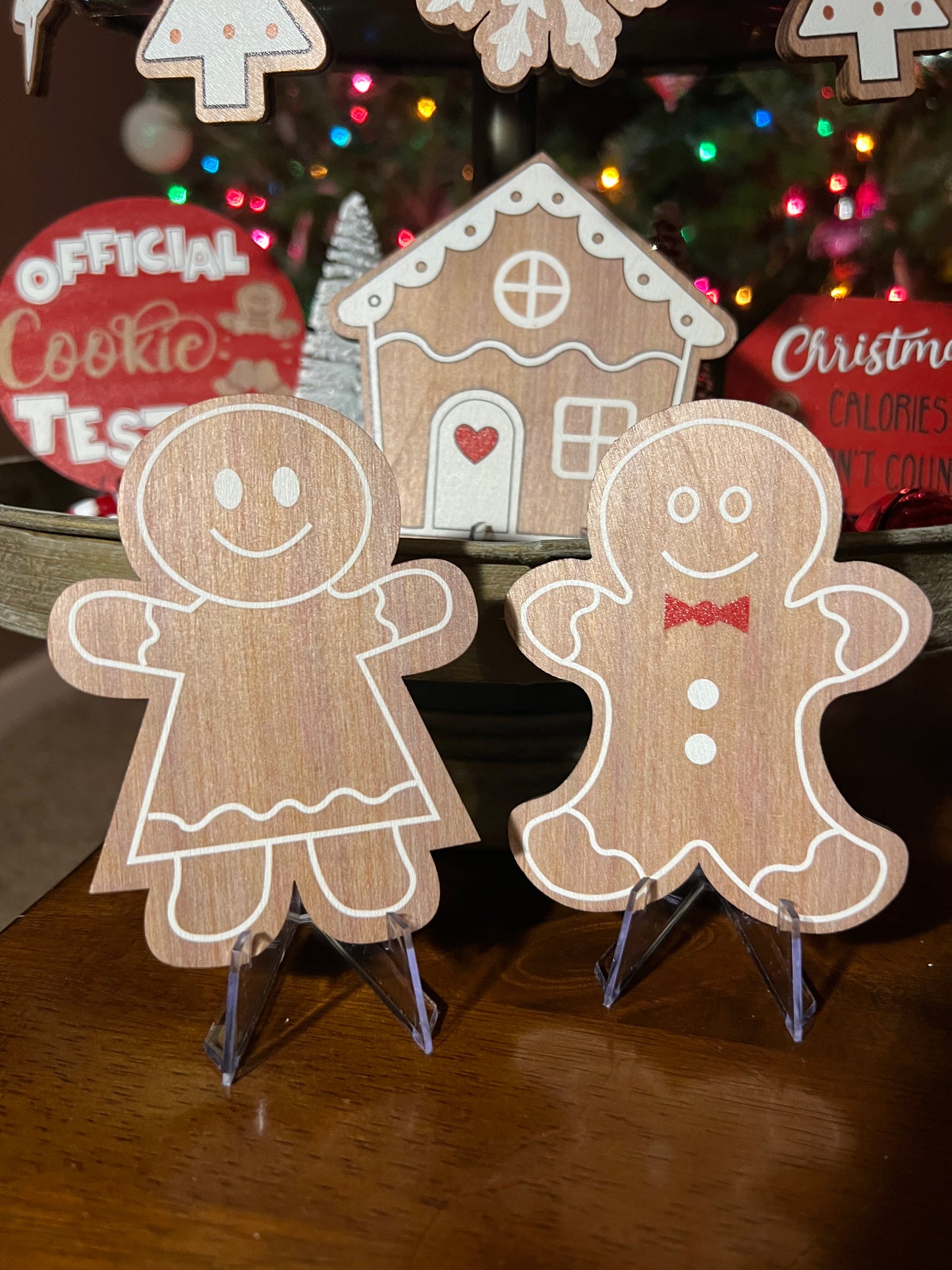 Gingerbread Tiered Tray Decor